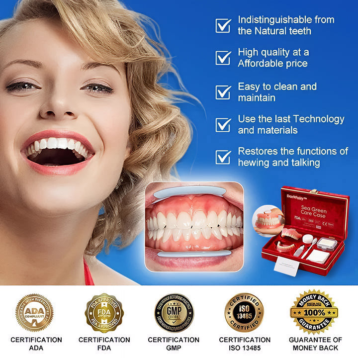 '-Ends Today: 70% OFF! ⏰DarkFairy™ Medical Full Denture with Strong Suctiond Custom-Fit Full Functional Dentures🦷Obtain American Dental Association (ADA) Certification